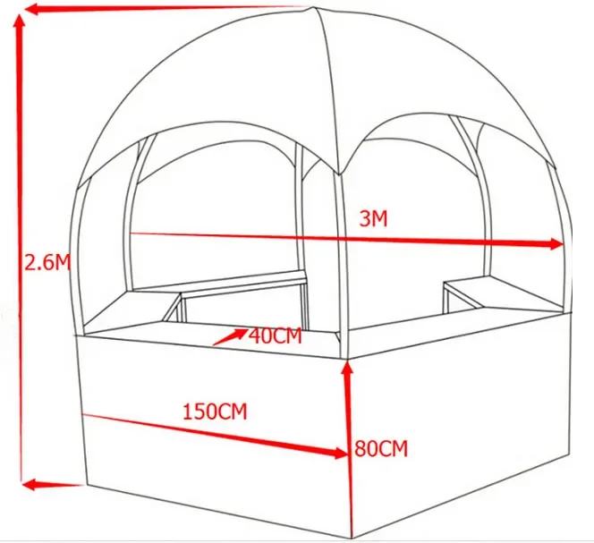 Custom Printed Advertising Booth Stand Promotion Dome Tent Kiosk With Counters for Sales