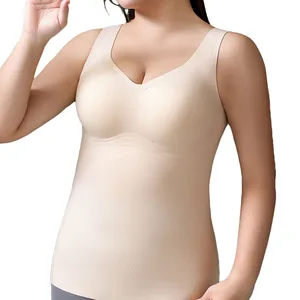 Premium Quality  Band Chest Pad Soft Support Jelly Fat Invisible Large Size Women's Bra Vest U-Back  Pullover Women's Camisole