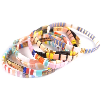 Bohemian fashion tila bead handmade mens jewelry bracelet , wholesale jewelry charm bracelet