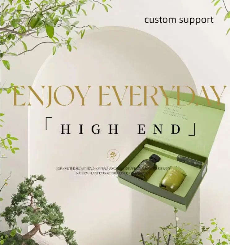 product luxury natural scents roy wax candle reed diffuser set home air freshener essential oil aroma candle fragrance sets-0