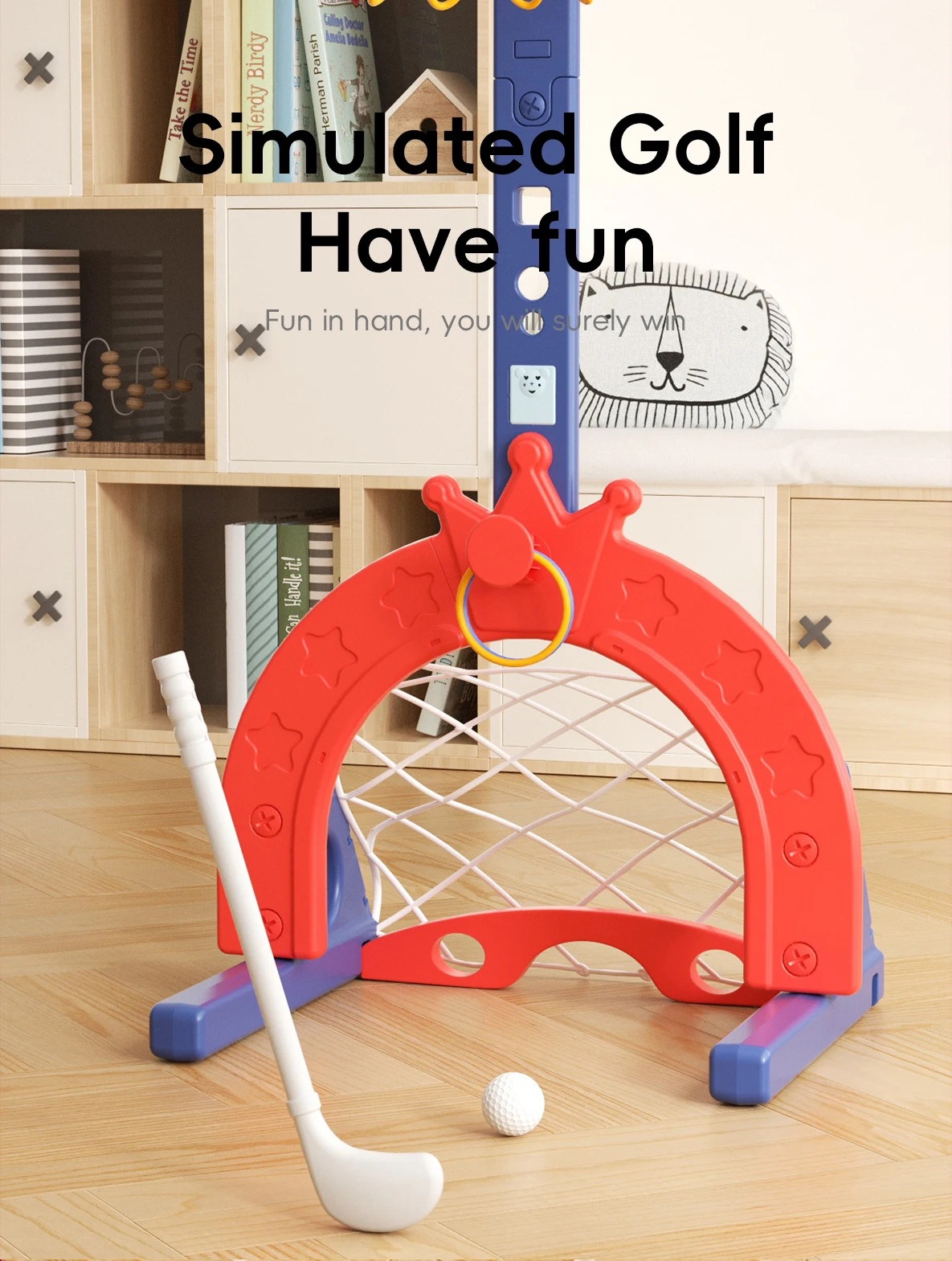 Feelkids Height Adjustable Plastic Toddler Indoor/Outdoor Basketball Hoop Portable Goal for Ages 8-13 Boys and Girls factory