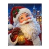ZZC0702 Dipinto di Babbo Natale con renna di Natale
