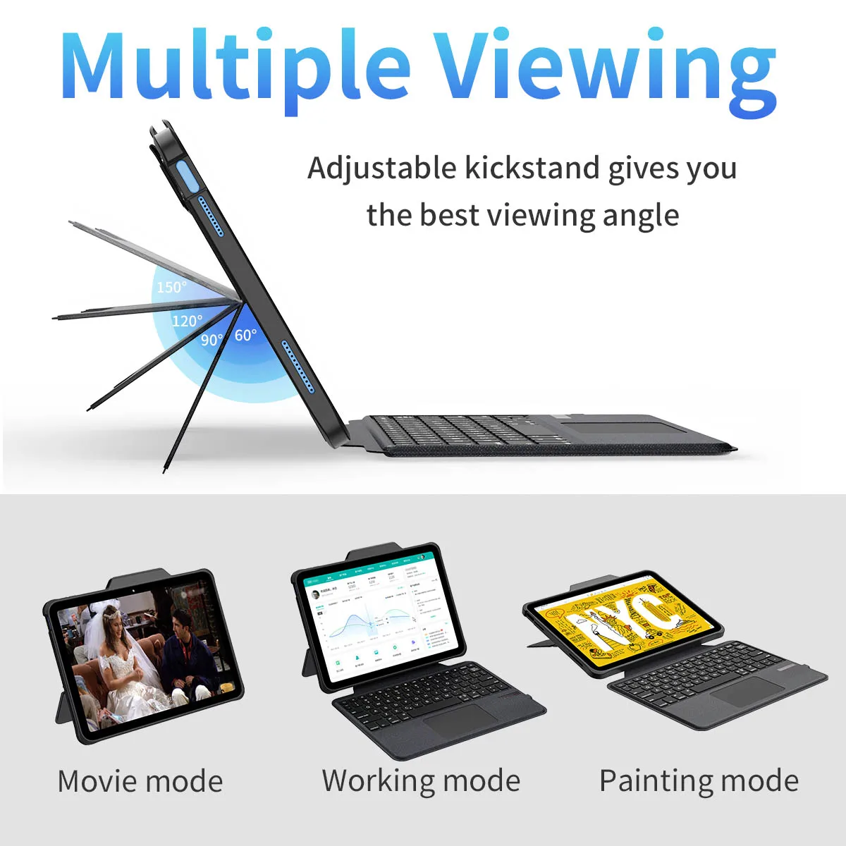 Newly Designed Detachable Bluetooth Keyboard Folio For Ipad