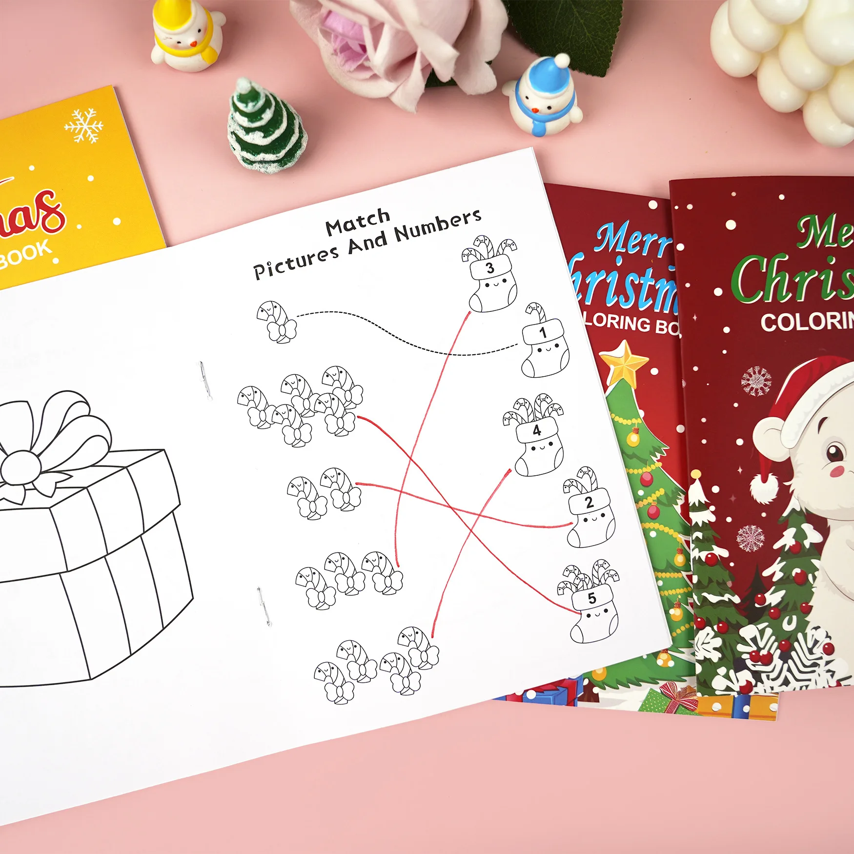 New Customizable Christmas Color Book Coloring Book with Platter Unisex Paper Material 2-4 5-7 Years Educational Fun Children supplier