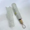 Paraguas tríptico - beige con rayas rectas
