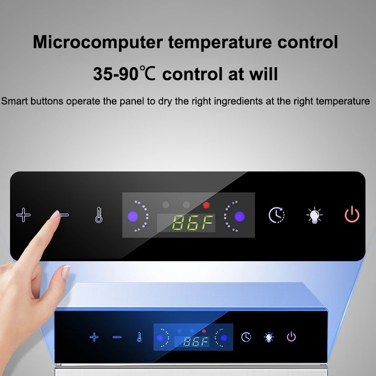 12-Floor Electric Food Dehydrator Digital Timer Temperature Control Stainless Steel Keep Warm Dryer for Jerky Meat Beef Fruit