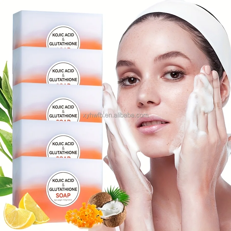 kojic acid and glutathione soap Kojic Acid & Glutathione Dual Brightening Soap – RosaceaebudLB main image 1