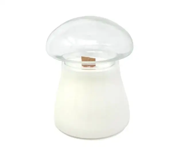 Wholesale Customized Mushroom Shape Glass Candle Jars Creative Clear