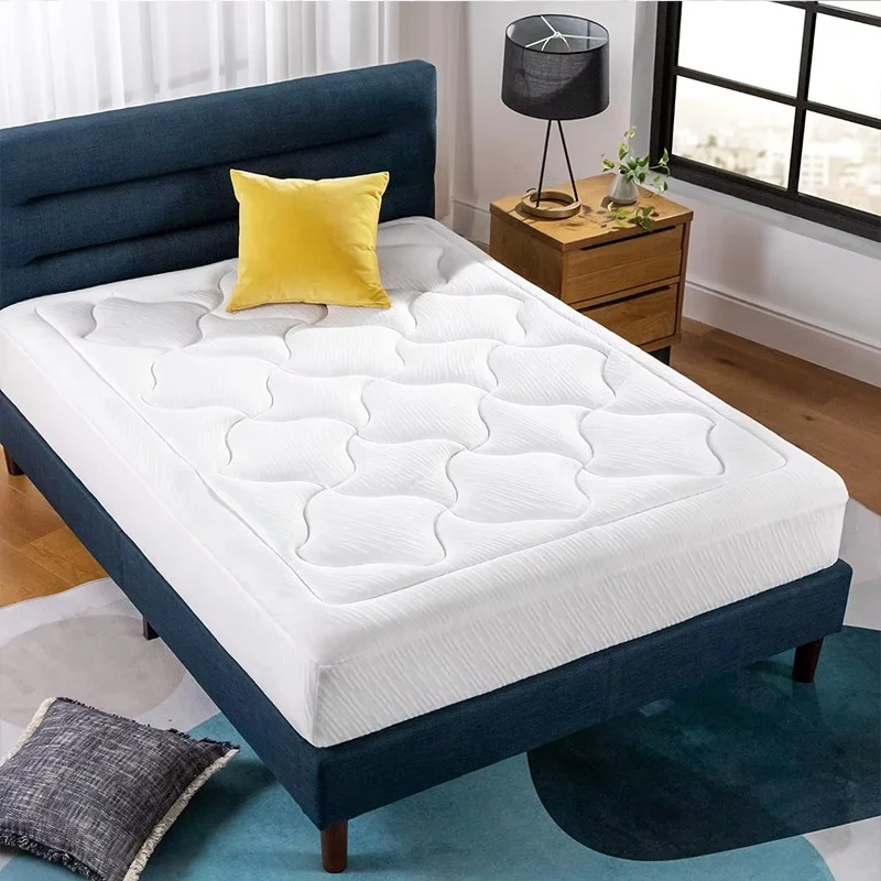 Zipper Quilted Polyester Memory Foam Mattress Cover with Anti-slip Base Fabric