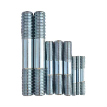 High Strength Carbon Steel Double-Ended Stud Bolts with Zinc Finish Double-Headed Threaded Fasteners