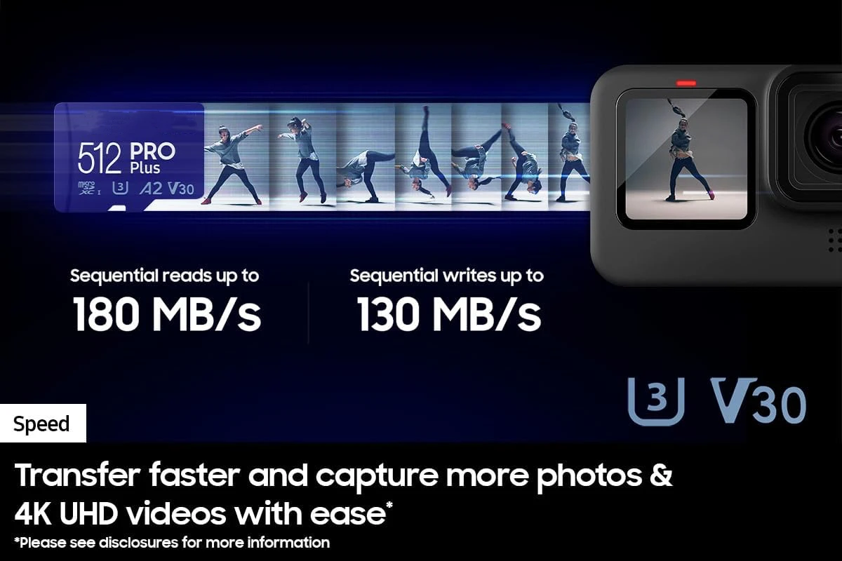 High Speed High Performance Samsung Micro PRO Plus U3 V30 TF Card SD Card 128GB 256gb 512gb for Phone Drone Camera up to 160mbs