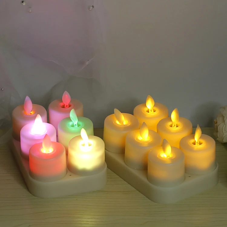 Flameless And Flickering Rechargeable Led Tea Light Usb Candle Set With