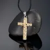 Two-tone genuine leather necklace