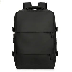 For Wholesale Waterproof Polyester Zipper Closure Characters Pattern Unisex 17 Inch Black Laptop Backpack