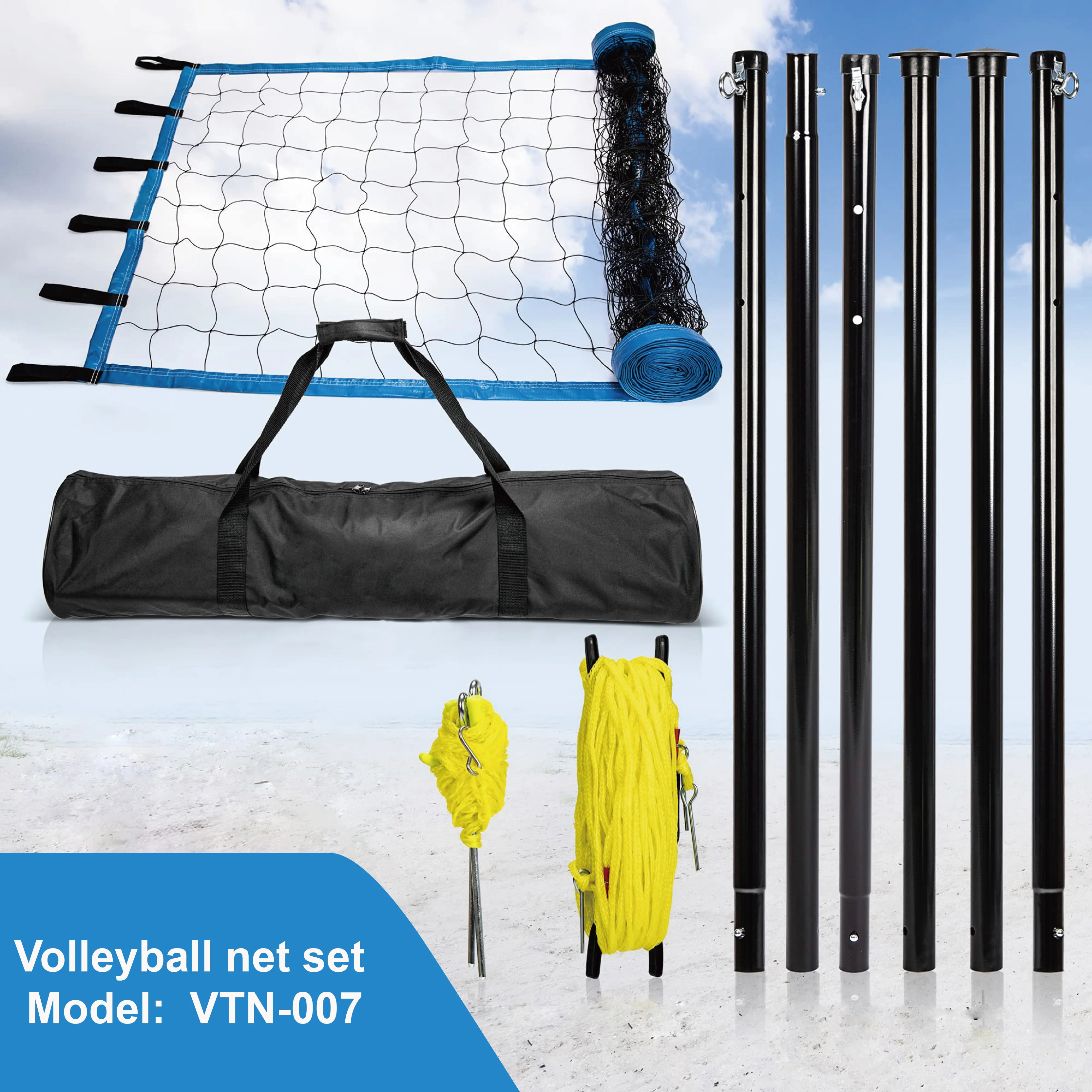 Переносная сетка для волейбола-уличная волейбола быстрая и простая установка стальные полюсы с регулируемой высотой набор