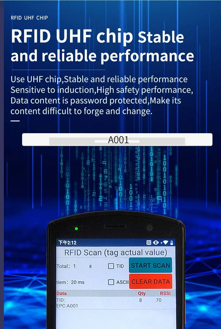 Passive Uhf Rfid Rewritable Printable Tracking Uhf Etiqueta Tag Label