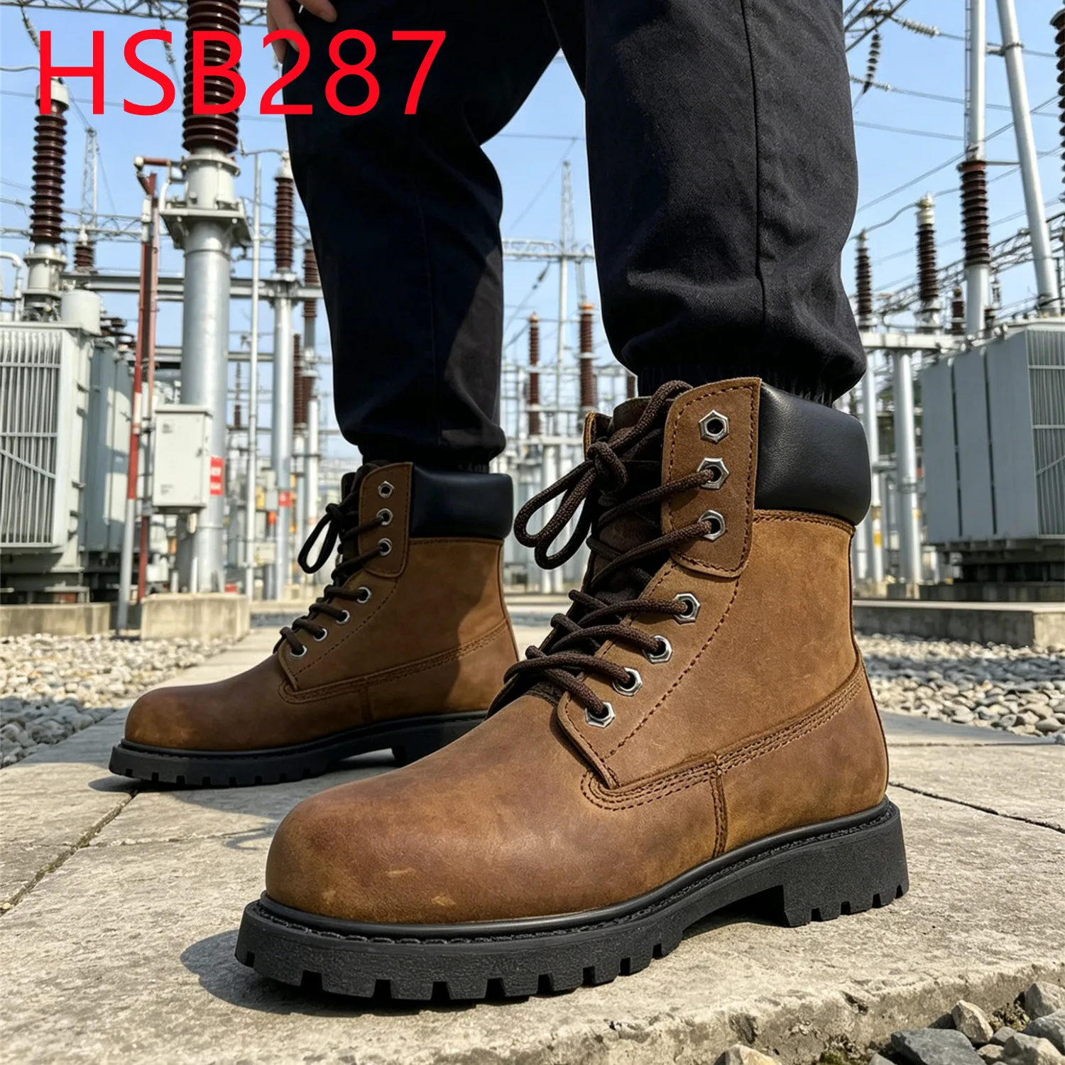 YYR,Power Generation Anti-hit&puncture Security Footwear High-risk Environments Quality Crazy Horse Leather Safety Boots HSB287