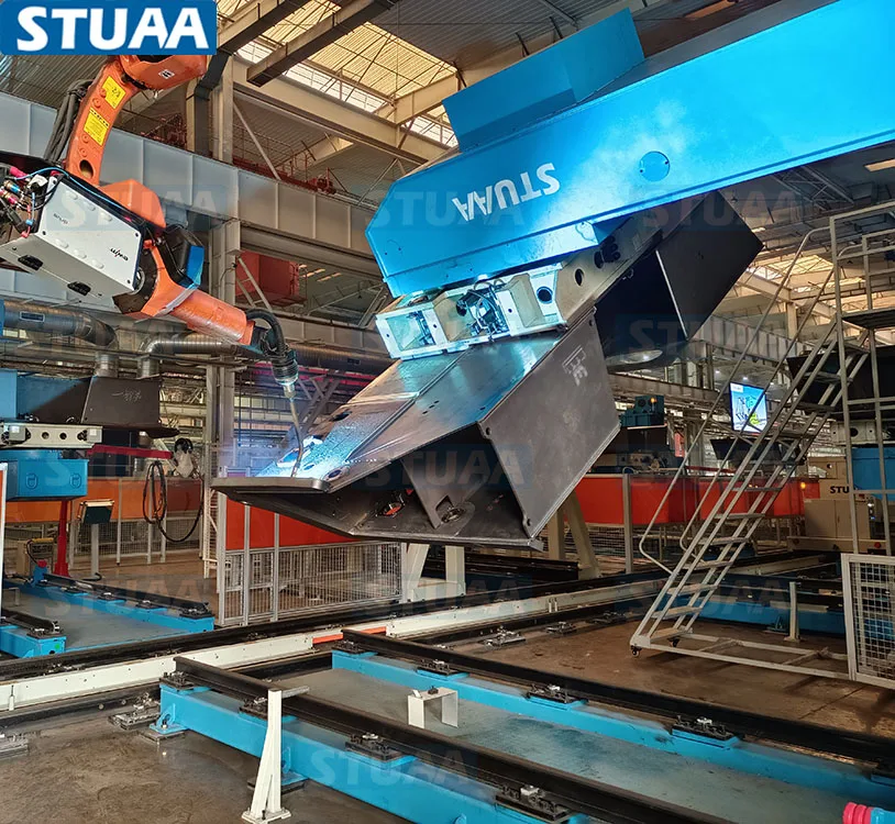 Cement Pump Truck Pedestal Welding Production Line | 10-Axis Motion ...