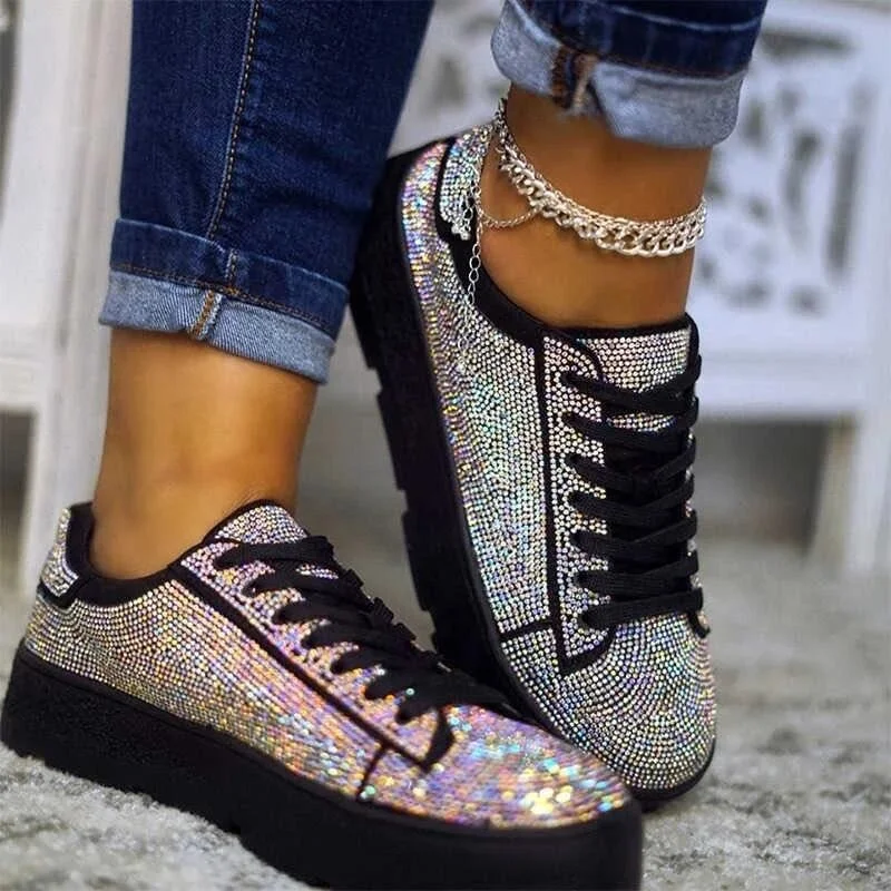 Best Selling Cheap Glitter Women Shoes Casual Relax Sports Outgoing Footwear  Shiny Big Size Fashion Thick Bottom Women Sneakers - Buy Wholesale Sequin  Upper Mirror Pu Ladies Casual Shoes Popular Glitter Women's