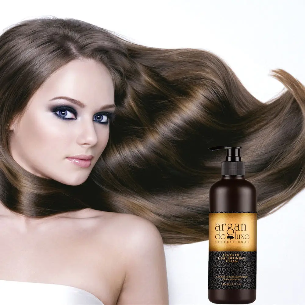 Argan DeLuxe Argan Oil Curl Defining Cream Gel Custom Private Label Curly Hair Styling Products Hydrates Flexible Hold Enhancers