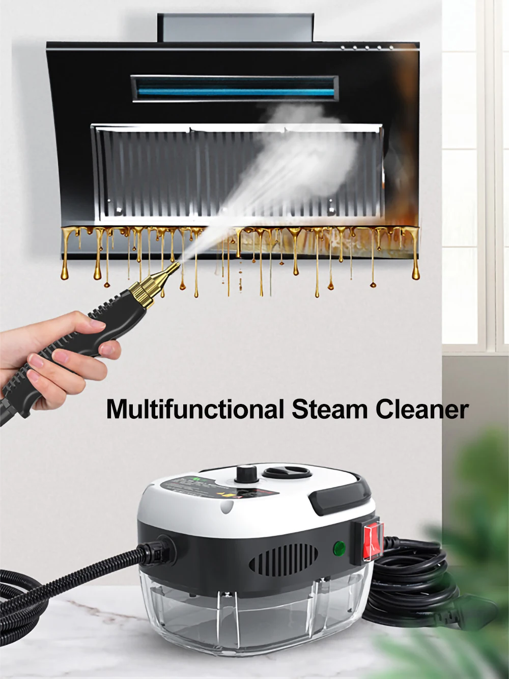 Multifunctional High Pressure Steam Cleaner 2500W Commercial Car Cleaning Machine Air Conditioning Home Kitchen Hood Cleaner