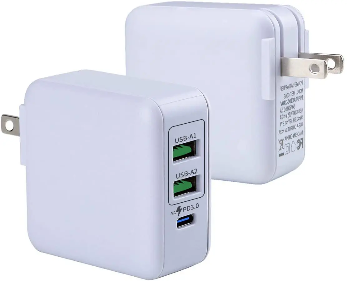 Usb C Charger 40w Pd Fast Charging Charger Qc 3.0 3 Ports Type C Mobile