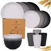 Black, white, gray, dark gray 16-piece set