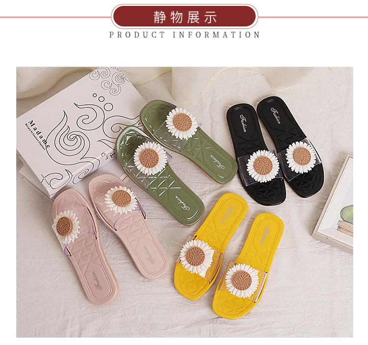 Slippers Women Flat Bottom Fashion All-match Sandals Woman Outer