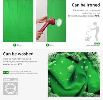 Neewer 10x12 Feet/3x3.6 Meters Green Chromakey Fiber Backdrop Background Screen for Photo Video Studio, 4 Pieces Backdrop detail image