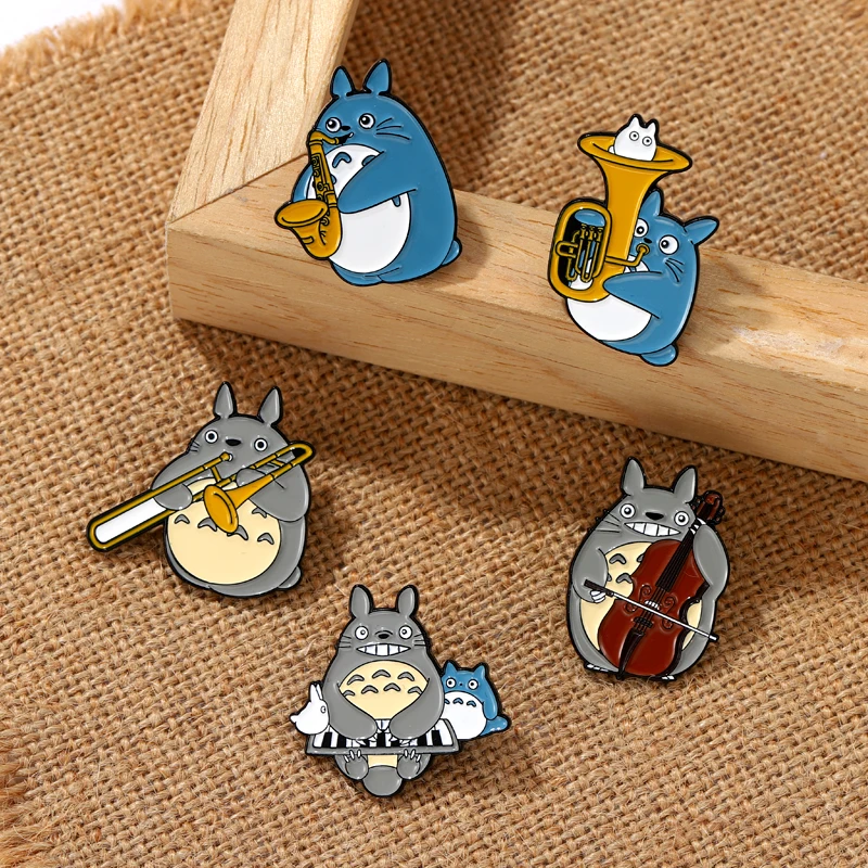 Custom Cartoon Music Instrument Enamel Pins - Saxophone, Cello