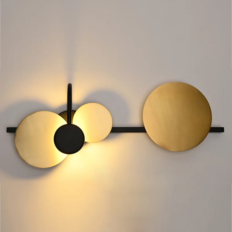 Geometric led dining room round wall lamp bronze wall sconces round wall lamp
