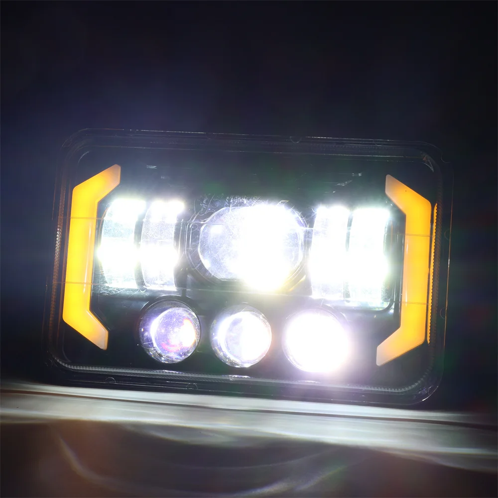 product tiypeor 5 inch led headlight square drl for motorcycle car light led headlamp for jeep wrangler off road vehicle-7