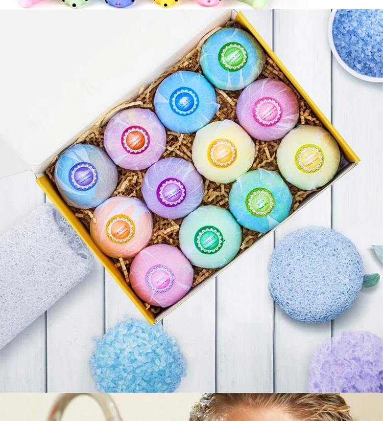 OEM Natural organic bathbombs vegan bubble colorful fizzy custom bath fizzies bombs gift set spa bath fizzer ball