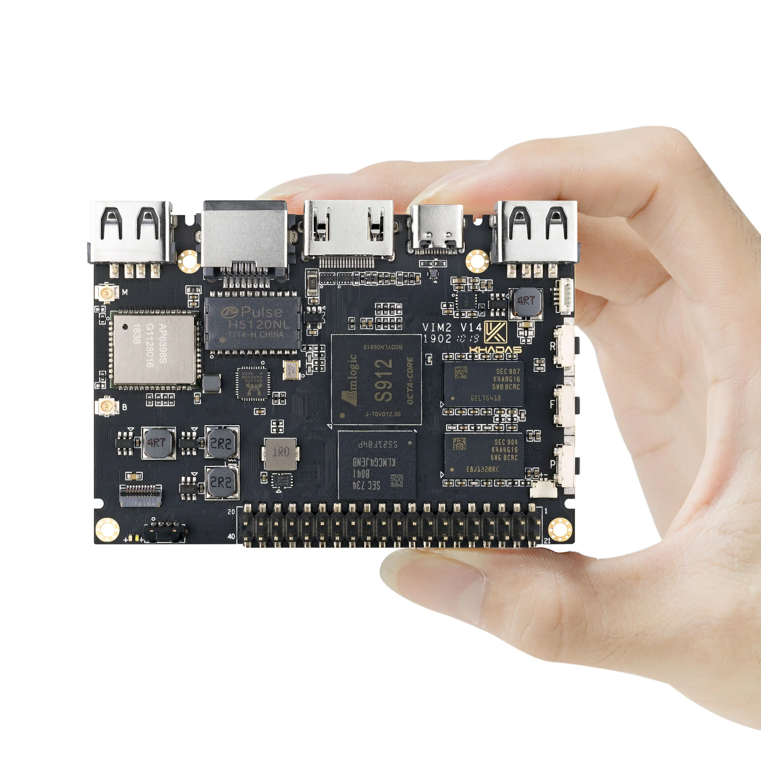 Khadas VIM2 Basic Powerful Single Board Computer Octa Core with MIMOx2 WiFi AP6356S WOL Amlogic S912 DIY Box