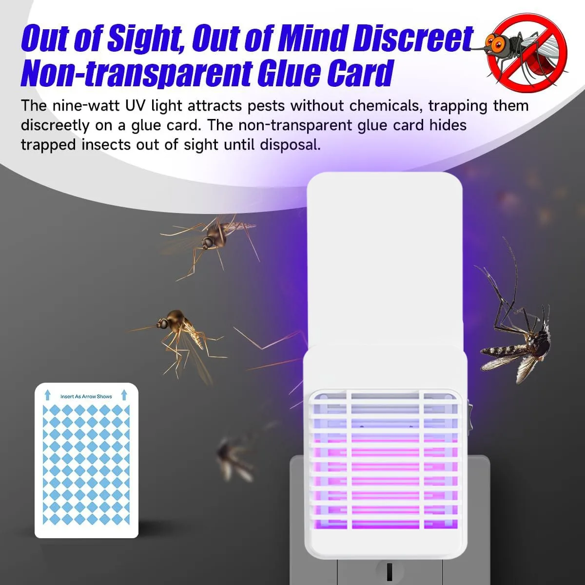 Saijzek Non-Toxic New luxury Flying Insect Trap Gnat Moths Catcher Sticky Fly Catch Trap  Uv Light Fly Trap Indoor manufacture