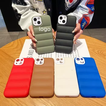 Source Ins Style North Cell Phone Cover Face Puffer Jacket Phone Case  Winter Puffer Cases for iPhone 14 13 PRO MAX 12 pro 11 X XS XR on  m.