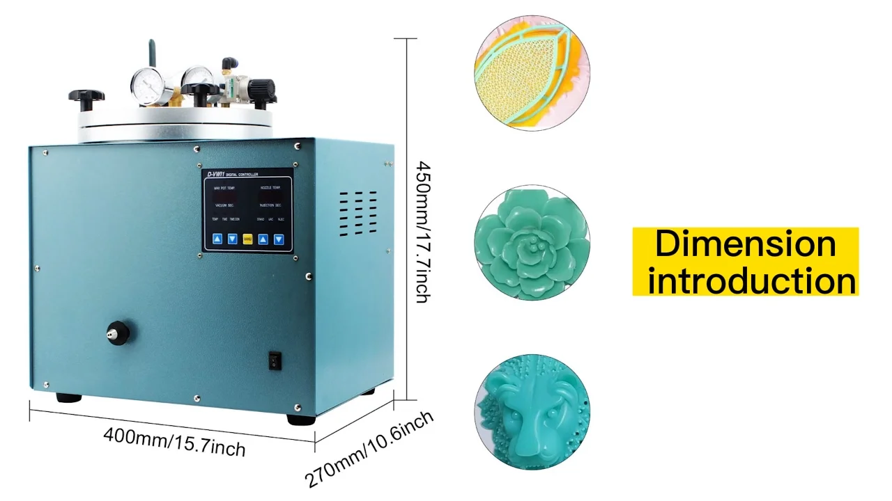 3kg Capacity Vacuum Investing Casting Machine Automatic Digital Wax