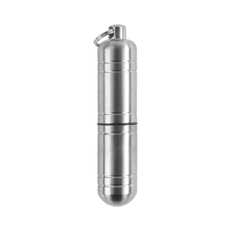 Outdoor Portable Waterproof Titanium Pill Container EDC Tool Round Capsule Seal Warehouse