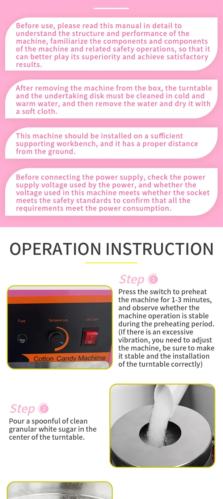 Snack Equipment Sugar Sweet Cotton Candy Maker Machine Commercial