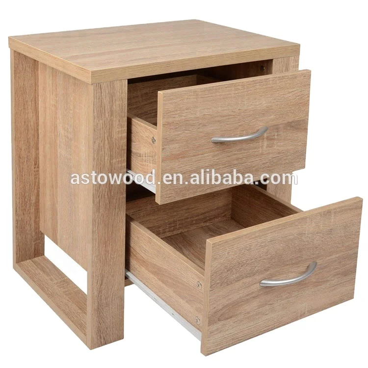 oak effect bedside table