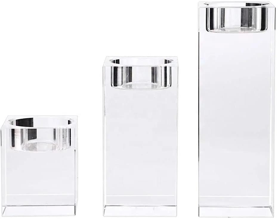 КВАДРАТНЫЙ Хрустальный подсвечник Boming, набор подсвечников, хрустальный куб, подсвечник для дома, украшения для стола