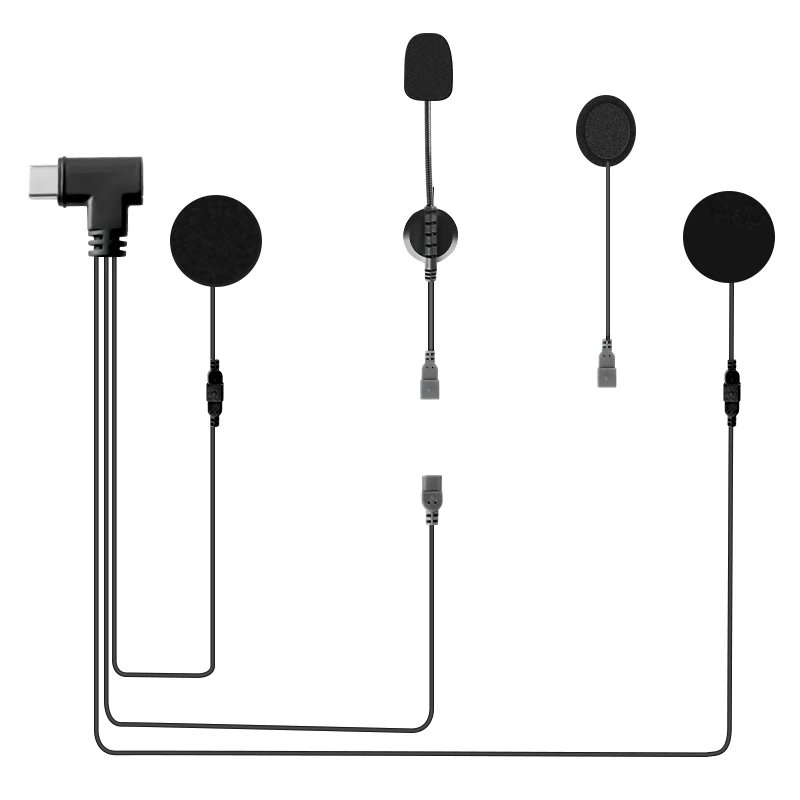 EJEAS Universal Motorcycle Intercom Accessories Referee Intercom Accessories Clip Type-c 3.5mm Earphones Shoulder Strap Box