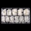 Natural color short square engraved full nail patch