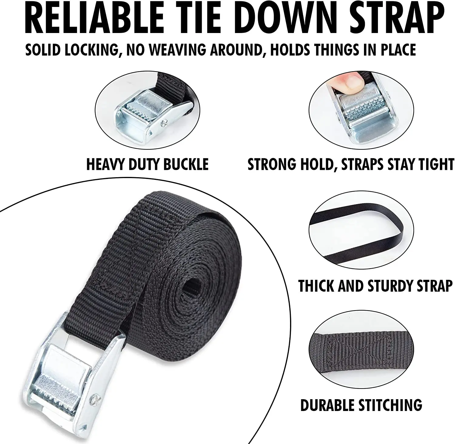 Loackable Strap Heavy Duty Lockable Cam Buckle Industrial High Polyester SGS Certified ...