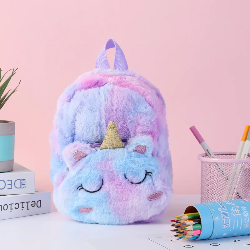 fluffy unicorn school bolsa