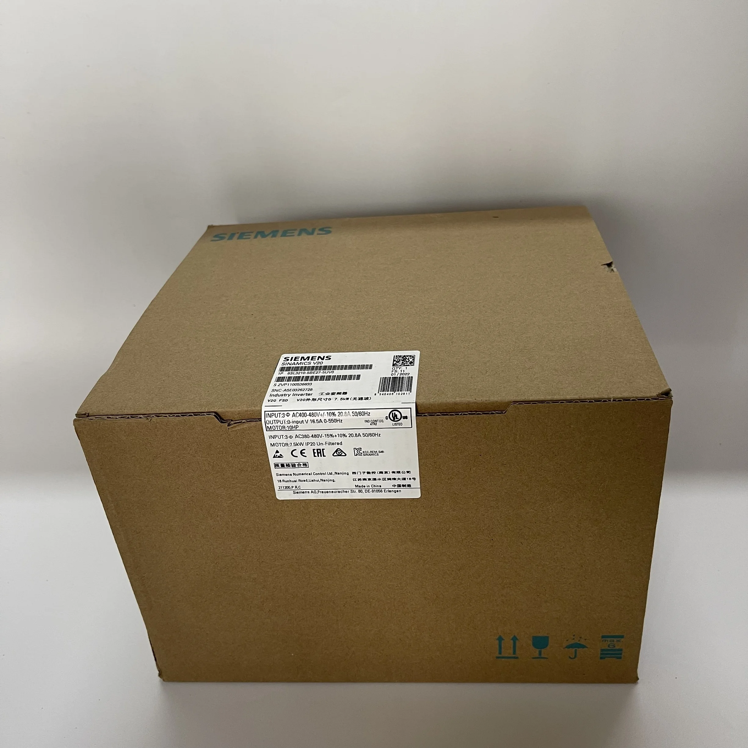 SIEMENS AC Drive Inverter 6SL3210-5BE27-5UV0