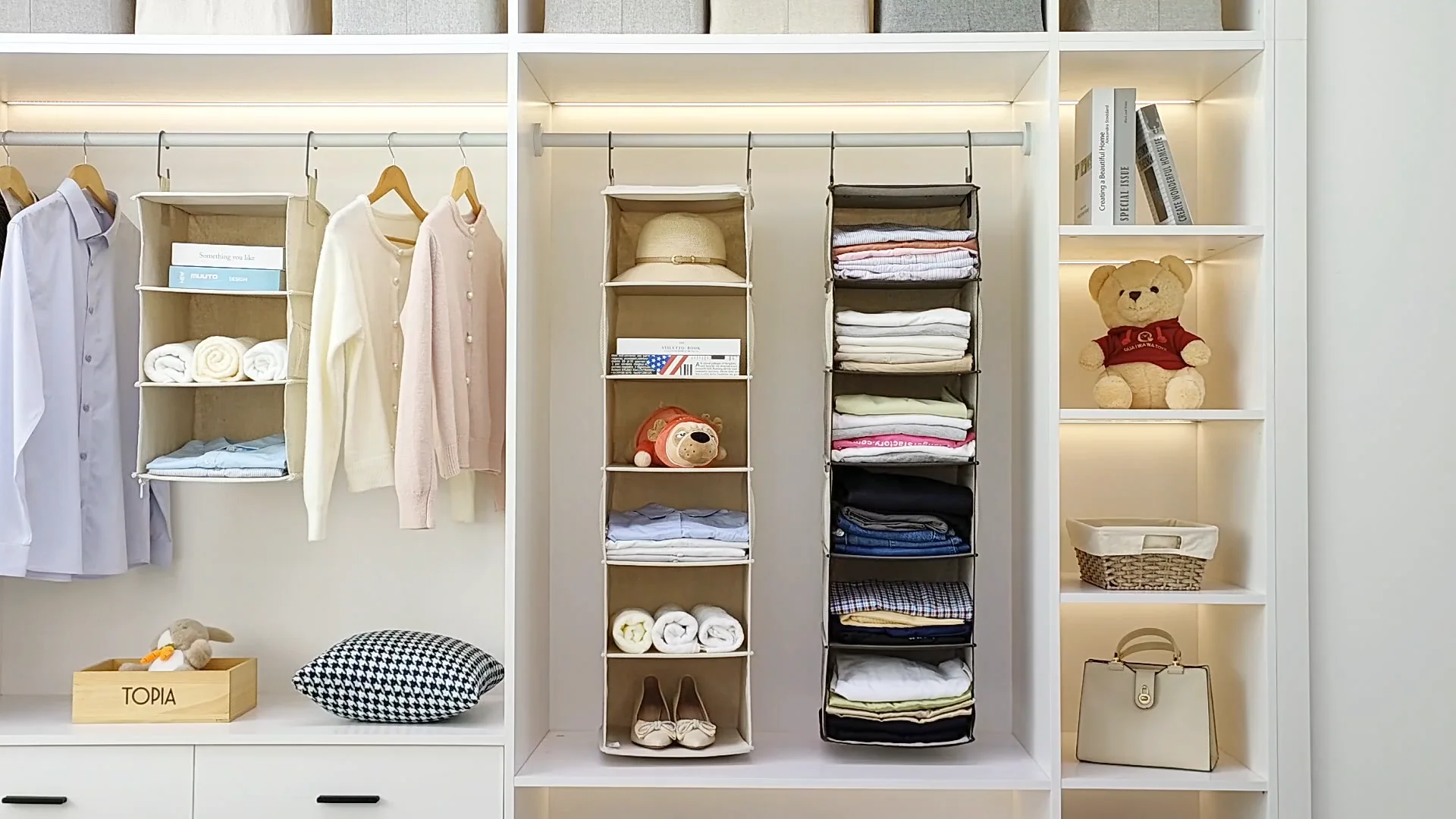 Lindon 6 Shelf Multifunctional Closet Hanging Home Storage Organization