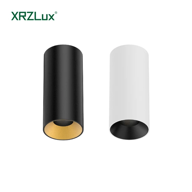 XRZLux 8W COB Anti-glare Ceiling Down Light Surface Mounted Cylinder Spotlight Aluminum Round LED Downlight Indoor Lighting