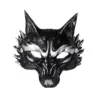 Máscara de lobo negra con adornos plateados whddg21724a