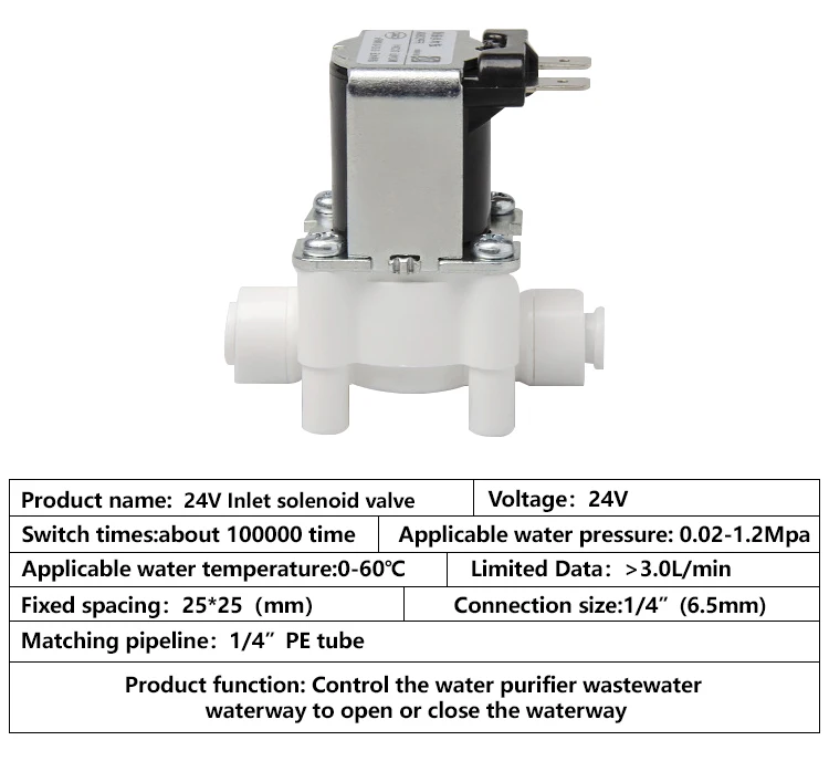Normally Closed Water Solenoid Valve Dc24v Dc36v Dc48v 1/4" 3/8" Inlet